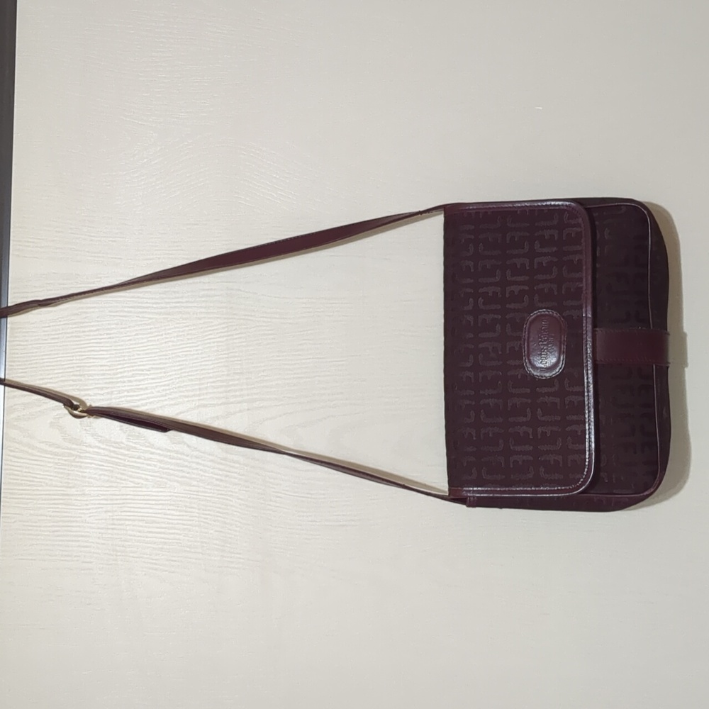 Louis Feraud burgundy shoulder purse